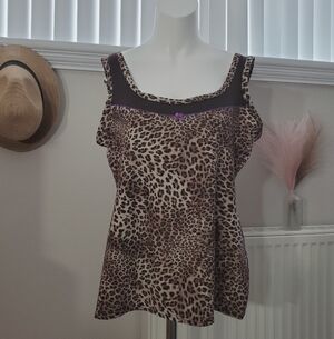 VINTAGE SUPER SOFT LEOPARD ANIMAL PRINT CAMI TOP